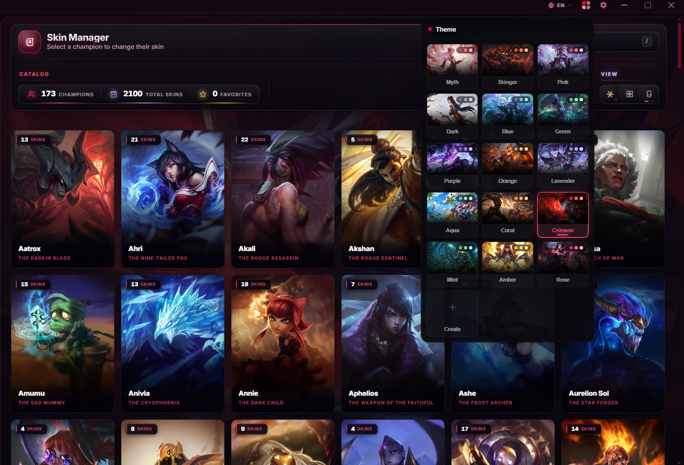 16+ built-in themes